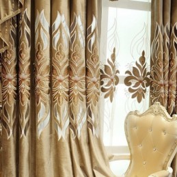 Rideau Brodé En Chenille Sur Mesure, Semi-Occultant, Motif Floral Européen, Pour Salon Et Chambre À Coucher
