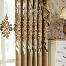 Rideau Brodé En Chenille Sur Mesure, Semi-Occultant, Motif Floral Européen, Pour Salon Et Chambre À Coucher