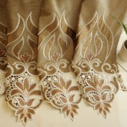Rideau Brodé En Chenille Sur Mesure, Semi-Occultant, Motif Floral Européen, Pour Salon Et Chambre À Coucher