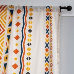 Rideaux En Lin De Style Nordique À Imprimé Géométrique Pour Salon Et Chambre À Coucher