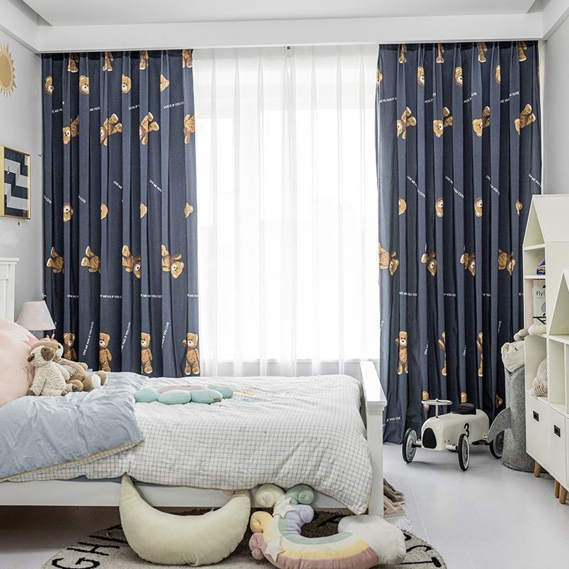 Rideau En Coton Sur Mesure Imprimé Ours Style Enfant