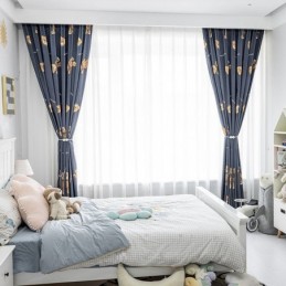 Rideau En Coton Sur Mesure Imprimé Ours Style Enfant
