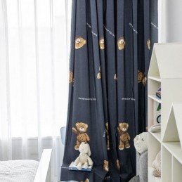 Rideau En Coton Sur Mesure Imprimé Ours Style Enfant