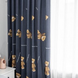 Rideau En Coton Sur Mesure Imprimé Ours Style Enfant