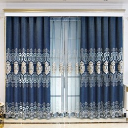 Rideau Semi-Occultant En Chenille Sur Mesure, Broderie Florale Européenne, Pour Salon Et Chambre À Coucher