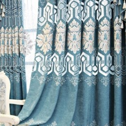 Rideau Semi-Occultant En Chenille Sur Mesure, Broderie Florale Européenne, Pour Salon Et Chambre À Coucher