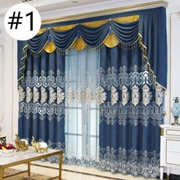 Rideau Semi-Occultant En Chenille Sur Mesure, Broderie Florale Européenne, Pour Salon Et Chambre À Coucher