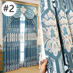 Rideau Semi-Occultant En Chenille Sur Mesure, Broderie Florale Européenne, Pour Salon Et Chambre À Coucher