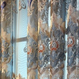 Rideau Semi-Occultant En Chenille Sur Mesure, Broderie Florale Européenne, Pour Salon Et Chambre À Coucher