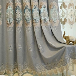 Rideau Semi-Occultant En Chenille Sur Mesure, Broderie Florale Européenne, Pour Salon Et Chambre À Coucher