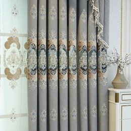 Rideau Semi-Occultant En Chenille Sur Mesure, Broderie Florale Européenne, Pour Salon Et Chambre À Coucher