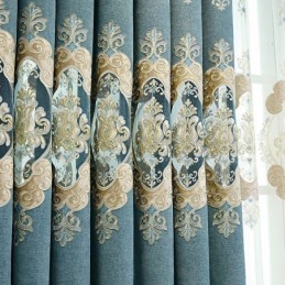 Rideau Semi-Occultant En Chenille Sur Mesure, Broderie Florale Européenne, Pour Salon Et Chambre À Coucher