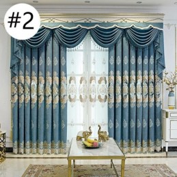 Rideau Semi-Occultant En Chenille Sur Mesure, Broderie Florale Européenne, Pour Salon Et Chambre À Coucher