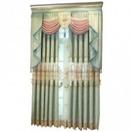 Rideau Semi-Occultant En Chenille Sur Mesure, Broderie Florale Européenne, Pour Salon Et Chambre À Coucher