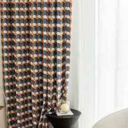 Rideau Chenille Sur Mesure, Style Nordique, Imprimé Géométrique, Occultant