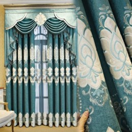 Rideau Brodé Sur Mesure, Motif Floral Européen, Semi-Occultant, Pour Salon Et Chambre À Coucher