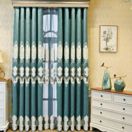 Rideau Brodé Sur Mesure, Motif Floral Européen, Semi-Occultant, Pour Salon Et Chambre À Coucher