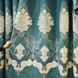 Rideau Brodé Sur Mesure, Motif Floral Européen, Semi-Occultant, Pour Salon Et Chambre À Coucher