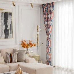 Rideau Chenille Sur Mesure, Imprimé Losanges, Style Nordique, Occultant