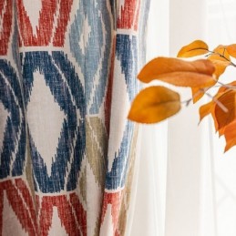 Rideau Chenille Sur Mesure, Imprimé Losanges, Style Nordique, Occultant