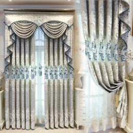 Rideau Européen En Chenille Sur Mesure, Broderie Florale, Pour Salon Et Chambre À Coucher