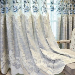 Rideau Européen En Chenille Sur Mesure, Broderie Florale, Pour Salon Et Chambre À Coucher