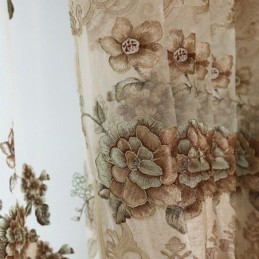 Rideau Semi-Occultant En Chenille Sur Mesure, Style Européen, Broderie Florale, Pour Salon Et Chambre À Coucher