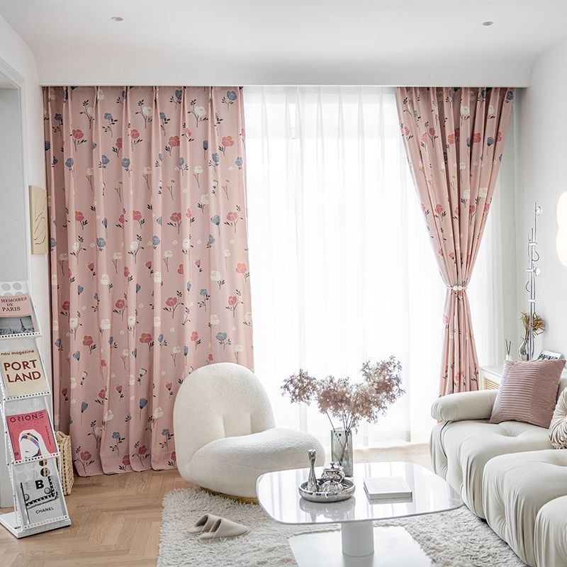 Rideau En Coton Sur Mesure, Imprimé Floral, Style Nordique