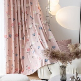 Rideau En Coton Sur Mesure, Imprimé Floral, Style Nordique
