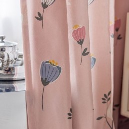 Rideau En Coton Sur Mesure, Imprimé Floral, Style Nordique