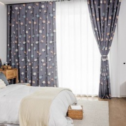 Rideau En Coton Sur Mesure, Imprimé Floral, Style Nordique