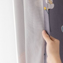 Rideau En Coton Sur Mesure, Imprimé Floral, Style Nordique