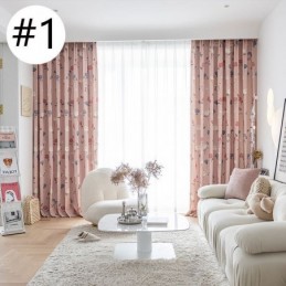 Rideau En Coton Sur Mesure, Imprimé Floral, Style Nordique