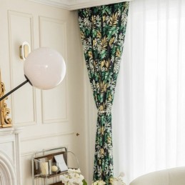 Rideaux Occultants En Chenille De Style Européen À Imprimé Végétal