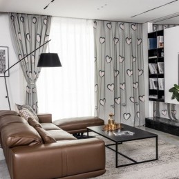 Rideau En Coton Sur Mesure Rideau En Forme De Cœur Imprimé Nordique