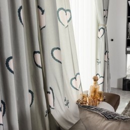 Rideau En Coton Sur Mesure Rideau En Forme De Cœur Imprimé Nordique