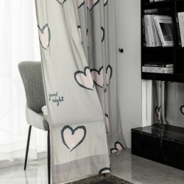 Rideau En Coton Sur Mesure Rideau En Forme De Cœur Imprimé Nordique