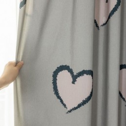Rideau En Coton Sur Mesure Rideau En Forme De Cœur Imprimé Nordique