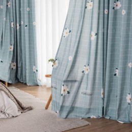 Rideau En Coton Sur Mesure, Imprimé Floral, Style Nordique