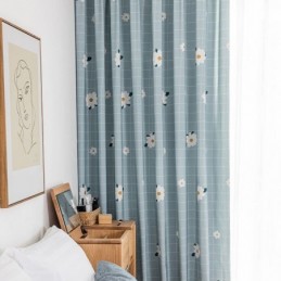 Rideau En Coton Sur Mesure, Imprimé Floral, Style Nordique