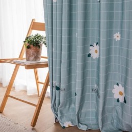 Rideau En Coton Sur Mesure, Imprimé Floral, Style Nordique