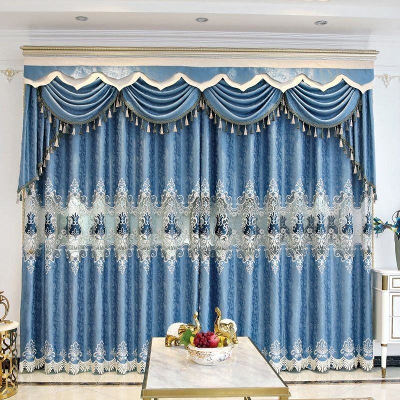 Rideau Semi-Occultant Sur Mesure, Broderie Florale Européenne, Pour Salon Et Chambre À Coucher