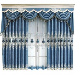 Rideau Semi-Occultant Sur Mesure, Broderie Florale Européenne, Pour Salon Et Chambre À Coucher