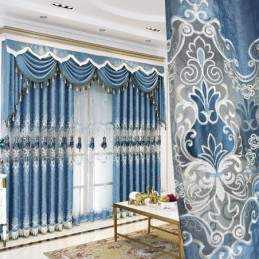 Rideau Semi-Occultant Sur Mesure, Broderie Florale Européenne, Pour Salon Et Chambre À Coucher