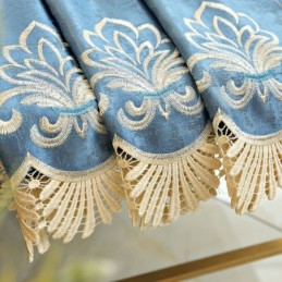 Rideau Semi-Occultant Sur Mesure, Broderie Florale Européenne, Pour Salon Et Chambre À Coucher