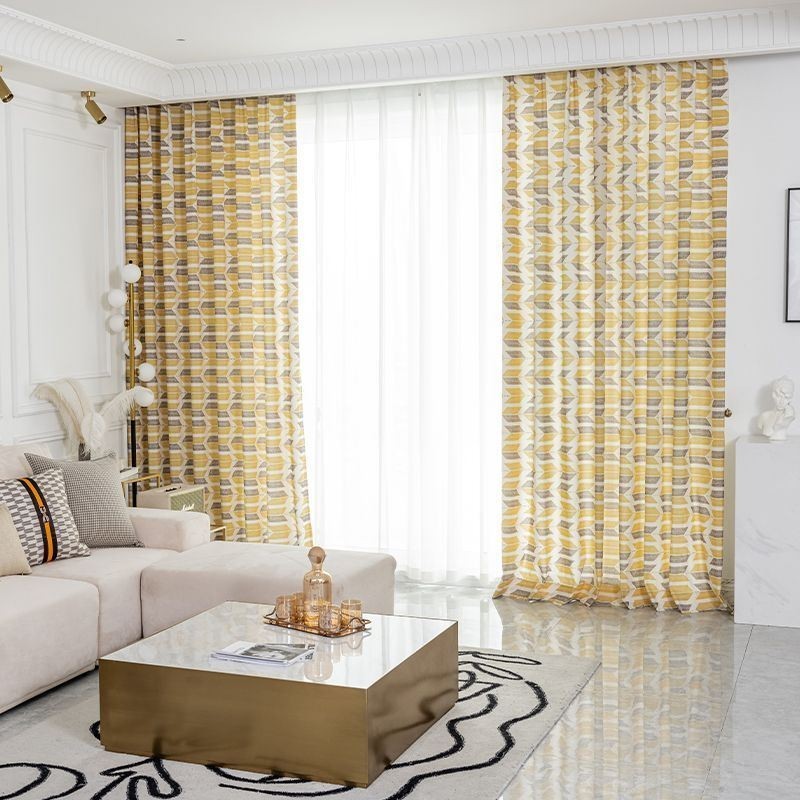 Rideau Imprimé Sur Mesure En Coton De Style Nordique
