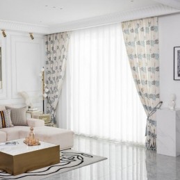 Rideau En Coton Sur Mesure, Style Nordique, Imprimé Feuilles