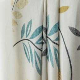 Rideau En Coton Sur Mesure, Style Nordique, Imprimé Feuilles