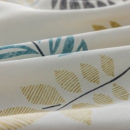 Rideau En Coton Sur Mesure, Style Nordique, Imprimé Feuilles