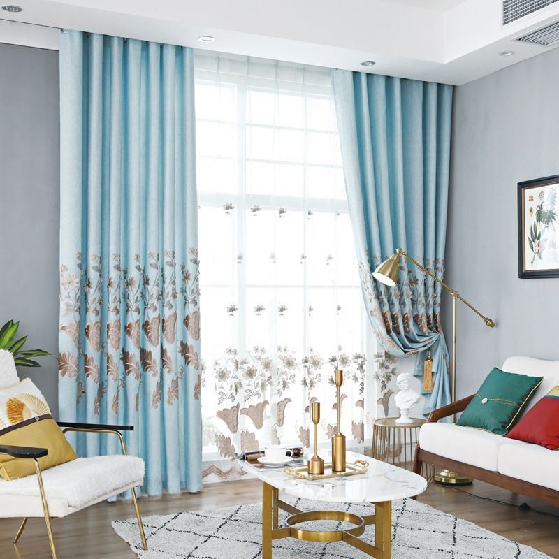 Rideaux Occultants Nordiques Brodés De Fleurs Pour Salon Et Chambre À Coucher